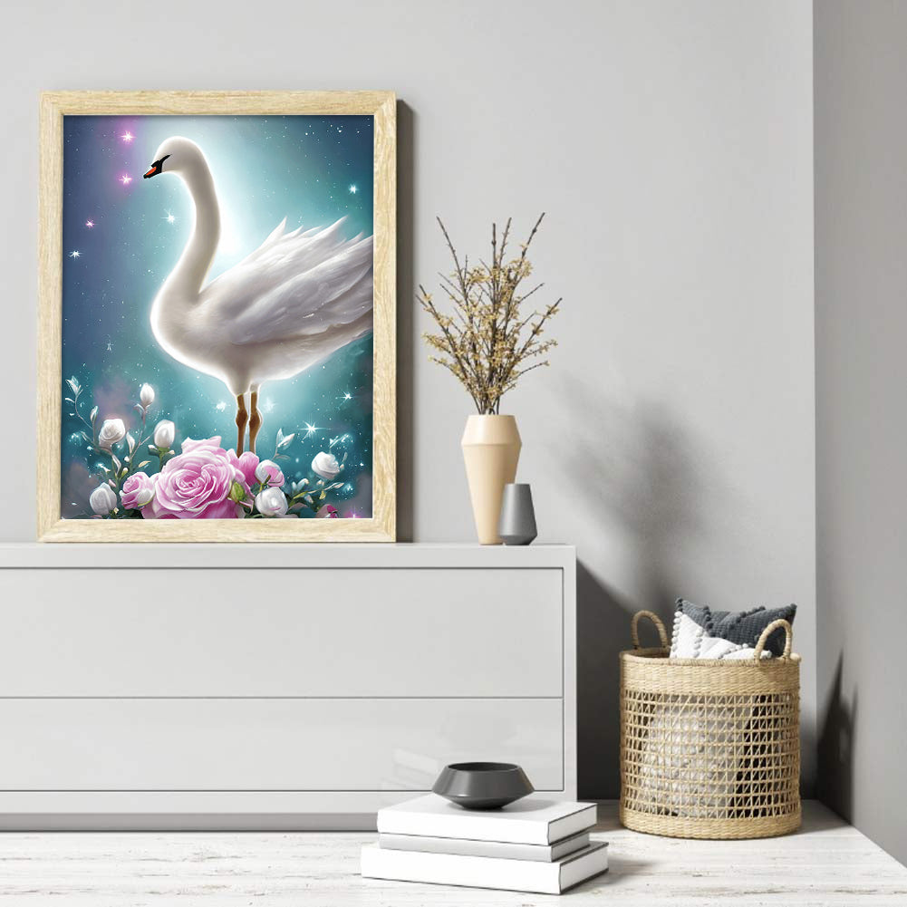 White Swan - Full Round Drill Diamond Painting 30*40CM