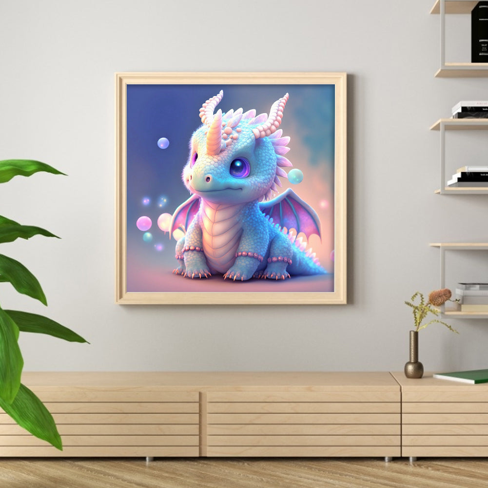 Blue Pterosaur - Full Round Drill Diamond Painting 30*30CM