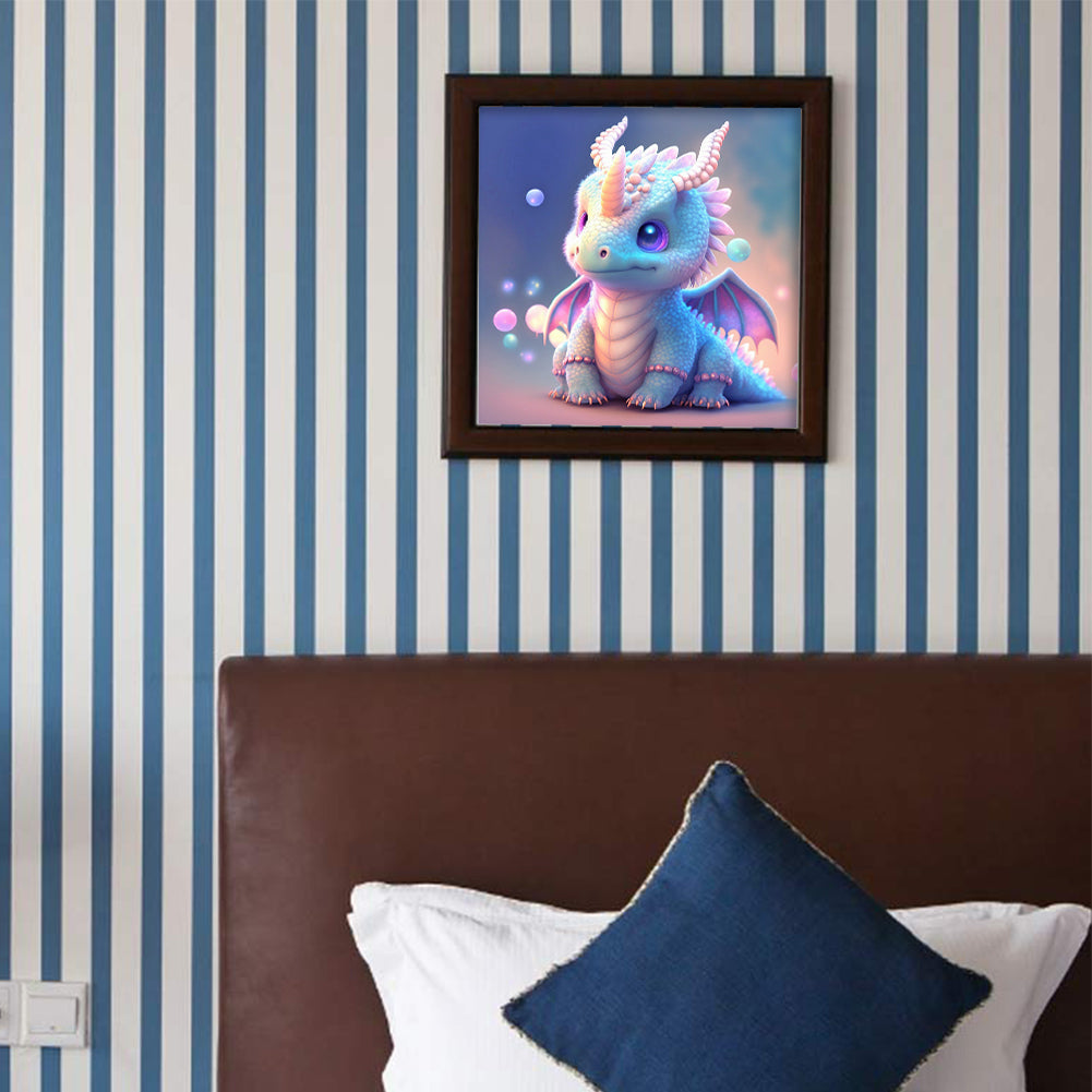Blue Pterosaur - Full Round Drill Diamond Painting 30*30CM