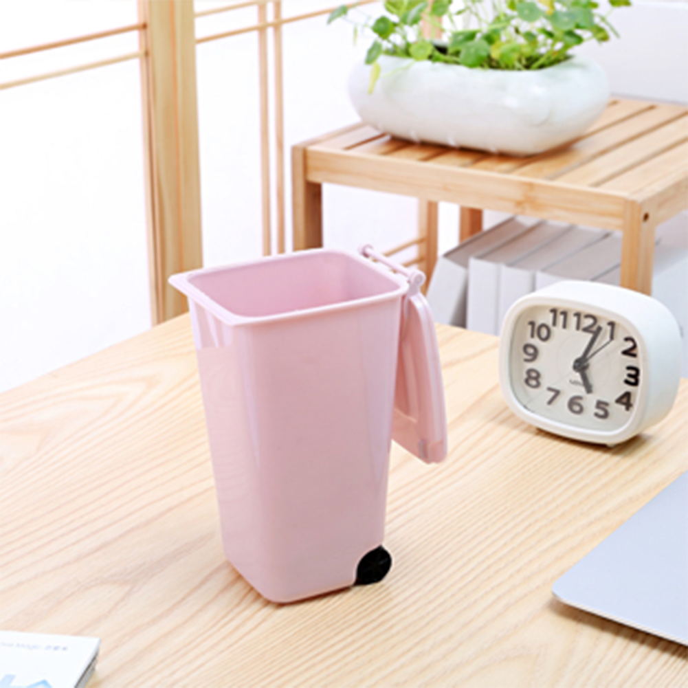 Mini Clean Trash Desk 650ml Cleaning Barrel Plastic Wastebasket for Coffee Table