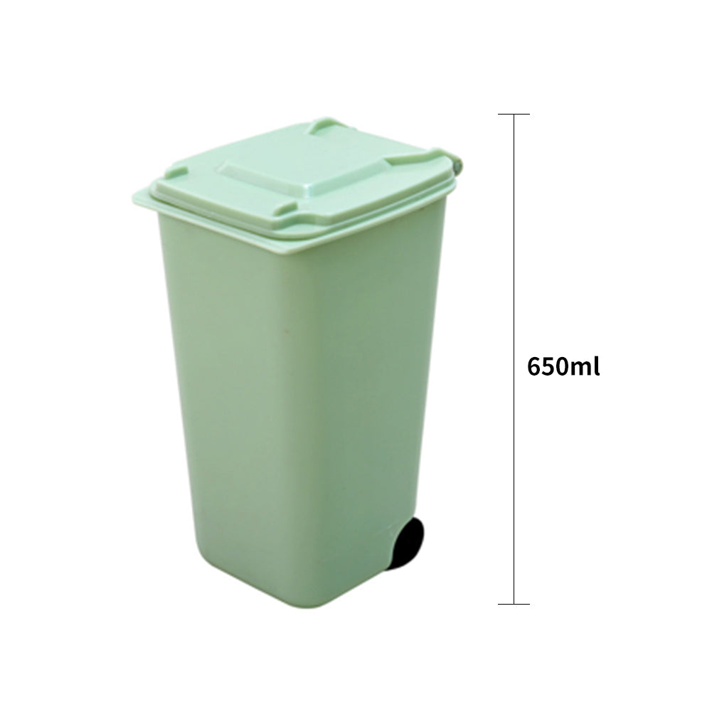Mini Clean Trash Desk 650ml Cleaning Barrel Plastic Wastebasket for Coffee Table