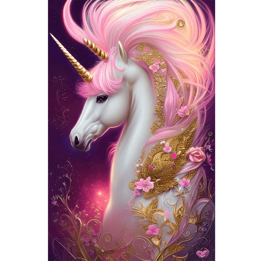 Elegant Unicorn - Full Round Drill Diamond Painting 40*60CM