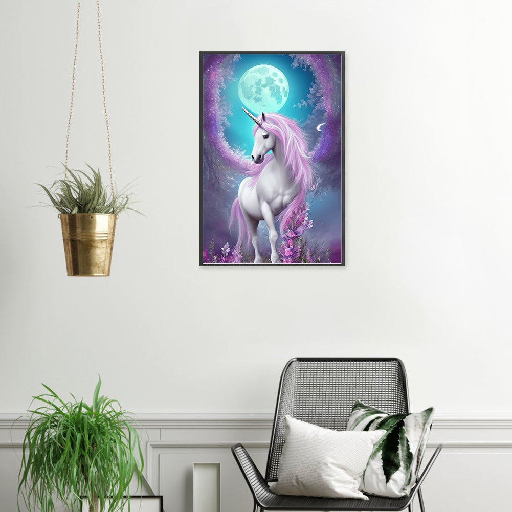 Elegant Unicorn - Full Round Drill Diamond Painting 40*60CM