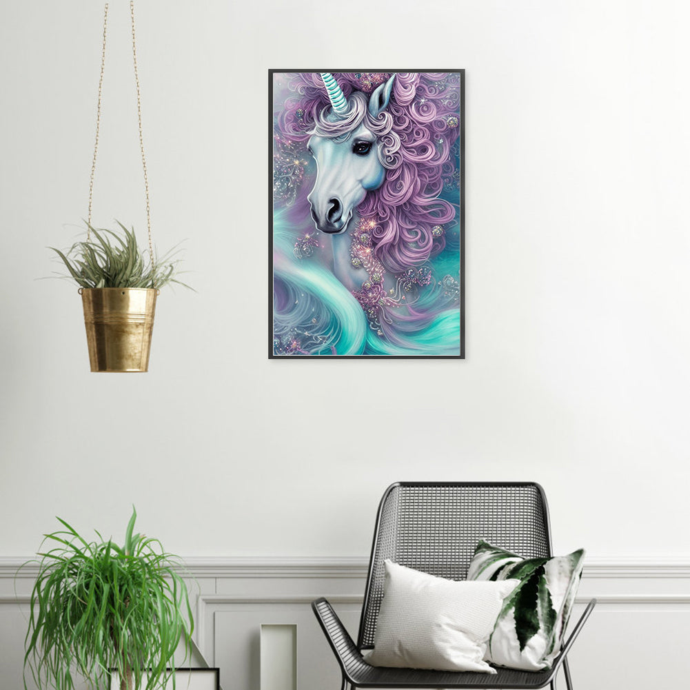 Elegant Unicorn - Full Round Drill Diamond Painting 40*60CM