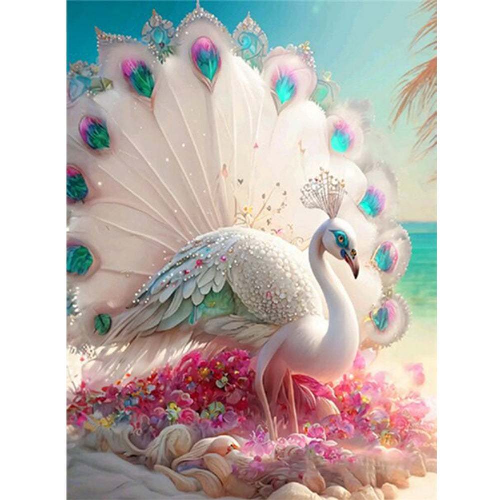 Gorgeous Peacock - Full Round Drill Diamond Painting 30*40CM