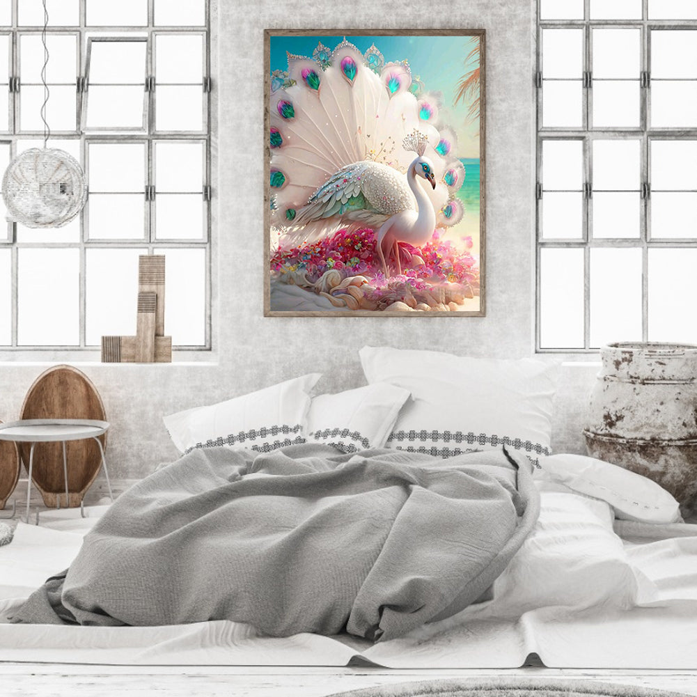 Gorgeous Peacock - Full Round Drill Diamond Painting 30*40CM