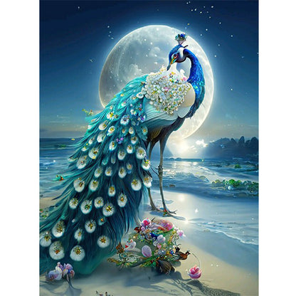 Gorgeous Peacock - Full Round Drill Diamond Painting 30*40CM