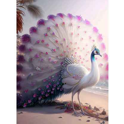 Gorgeous Peacock - Full Round Drill Diamond Painting 30*40CM