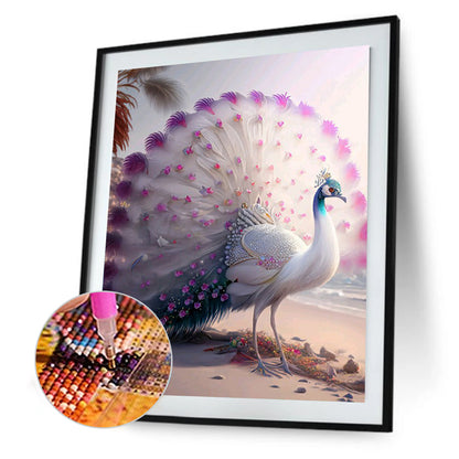 Gorgeous Peacock - Full Round Drill Diamond Painting 30*40CM