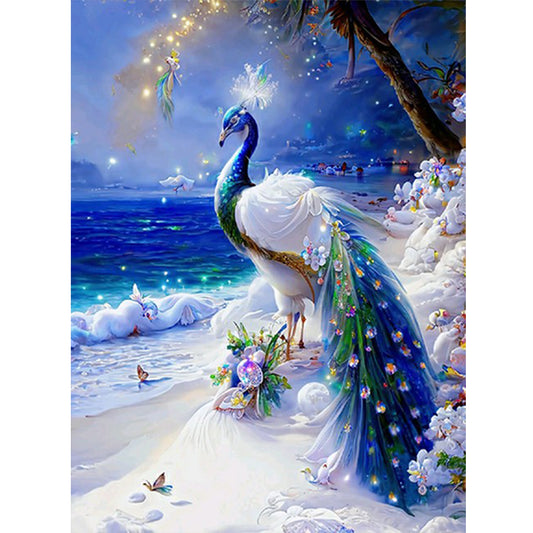 Gorgeous Peacock - Full Round Drill Diamond Painting 30*40CM