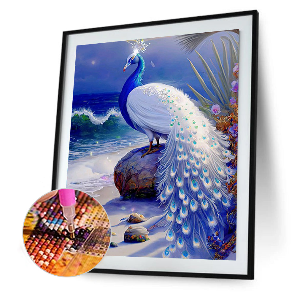 Gorgeous Peacock - Full Round Drill Diamond Painting 30*40CM