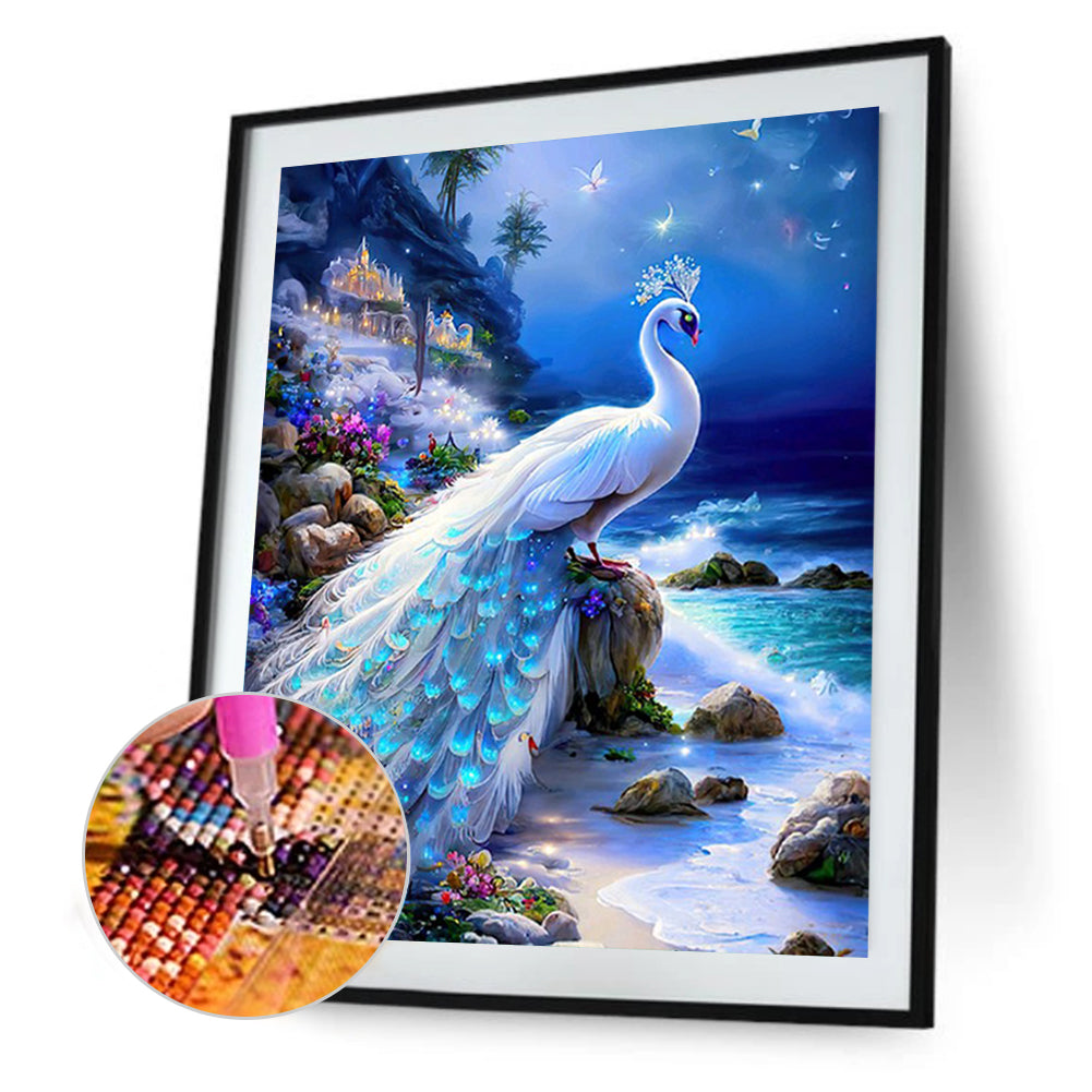 Gorgeous Peacock - Full Round Drill Diamond Painting 30*40CM