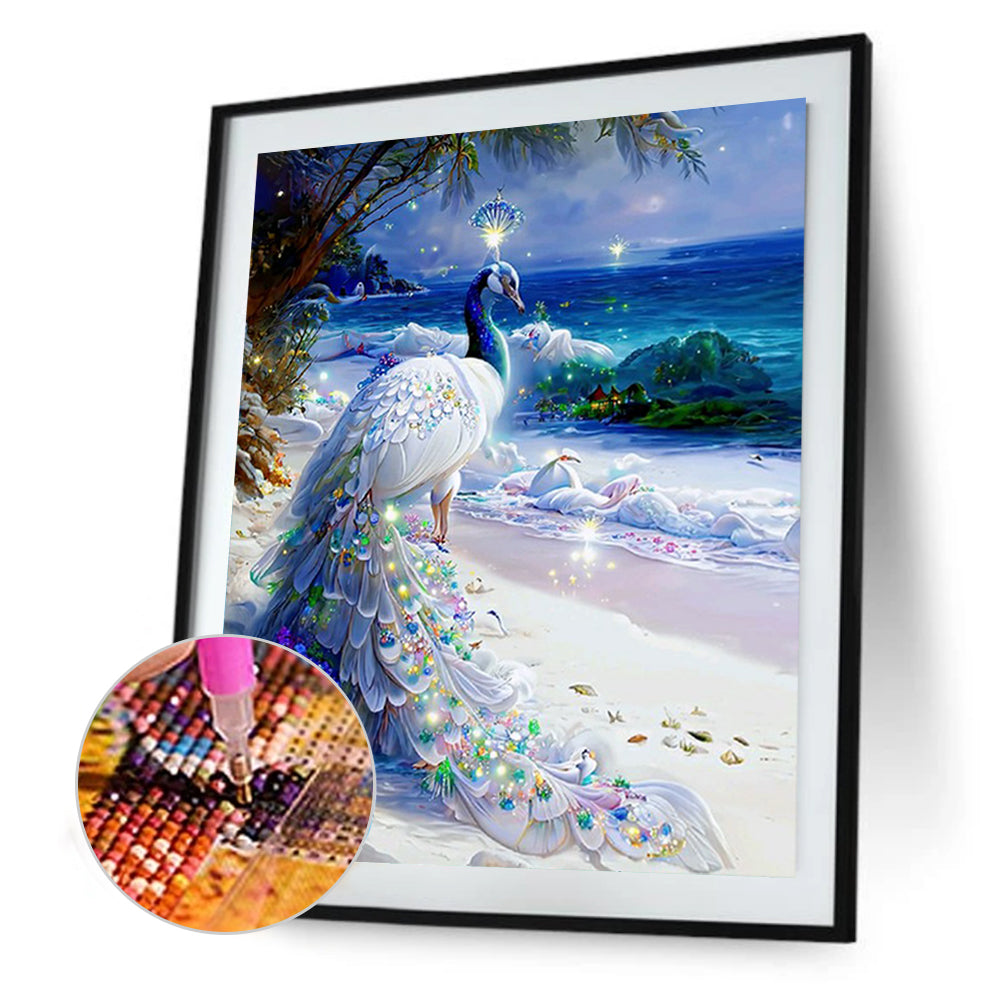 Gorgeous Peacock - Full Round Drill Diamond Painting 30*40CM