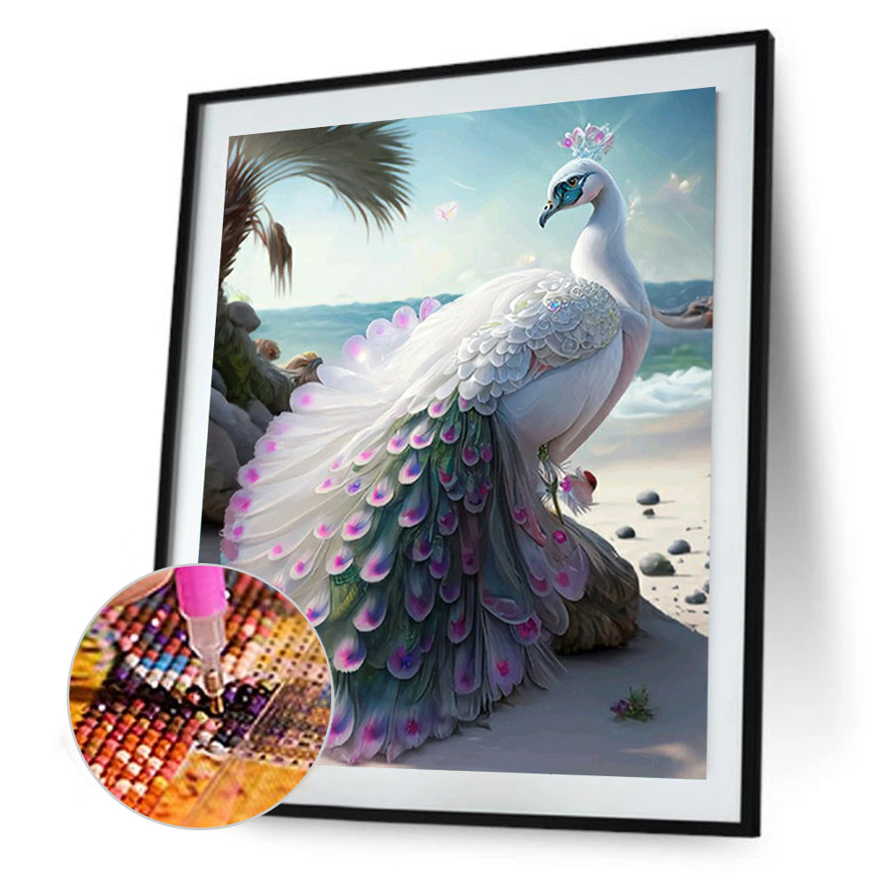 Gorgeous Peacock - Full Round Drill Diamond Painting 30*40CM