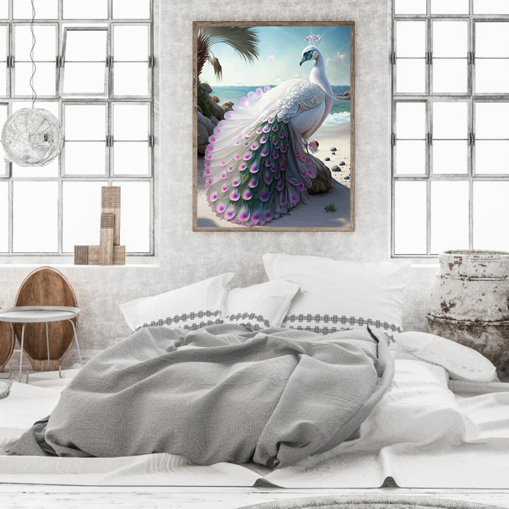 Gorgeous Peacock - Full Round Drill Diamond Painting 30*40CM