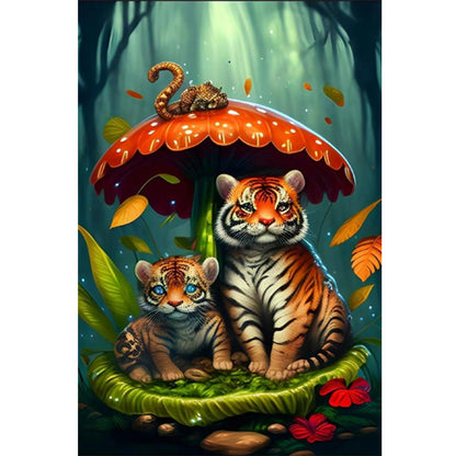 Animals Under Umbrellas - Full Round Drill Diamond Painting 30*45CM