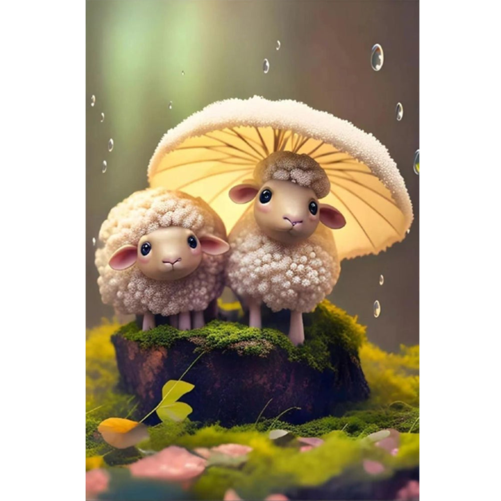 Animals Under Umbrellas - Full Round Drill Diamond Painting 30*45CM
