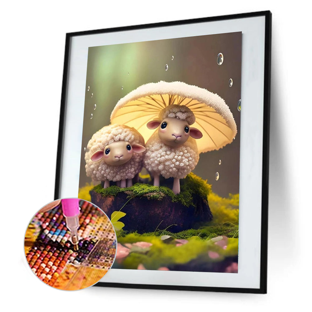 Animals Under Umbrellas - Full Round Drill Diamond Painting 30*45CM