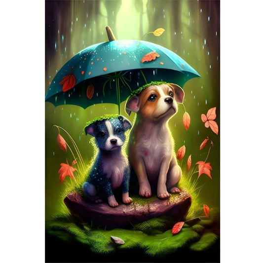 Animals Under Umbrellas - Full Round Drill Diamond Painting 30*45CM