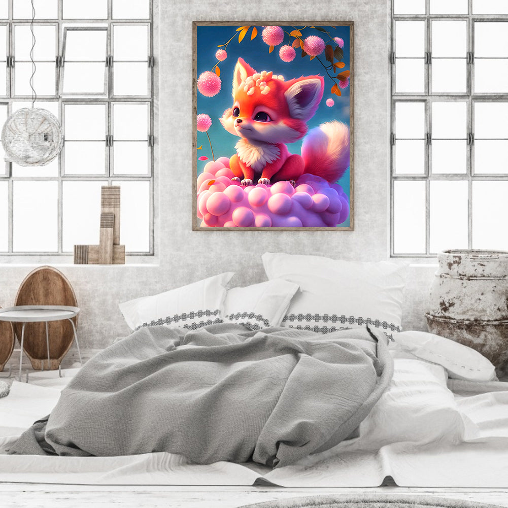 Fantasy Pink Fox - Full Round Drill Diamond Painting 30*40CM