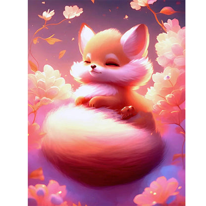 Fantasy Pink Fox - Full Round Drill Diamond Painting 30*40CM