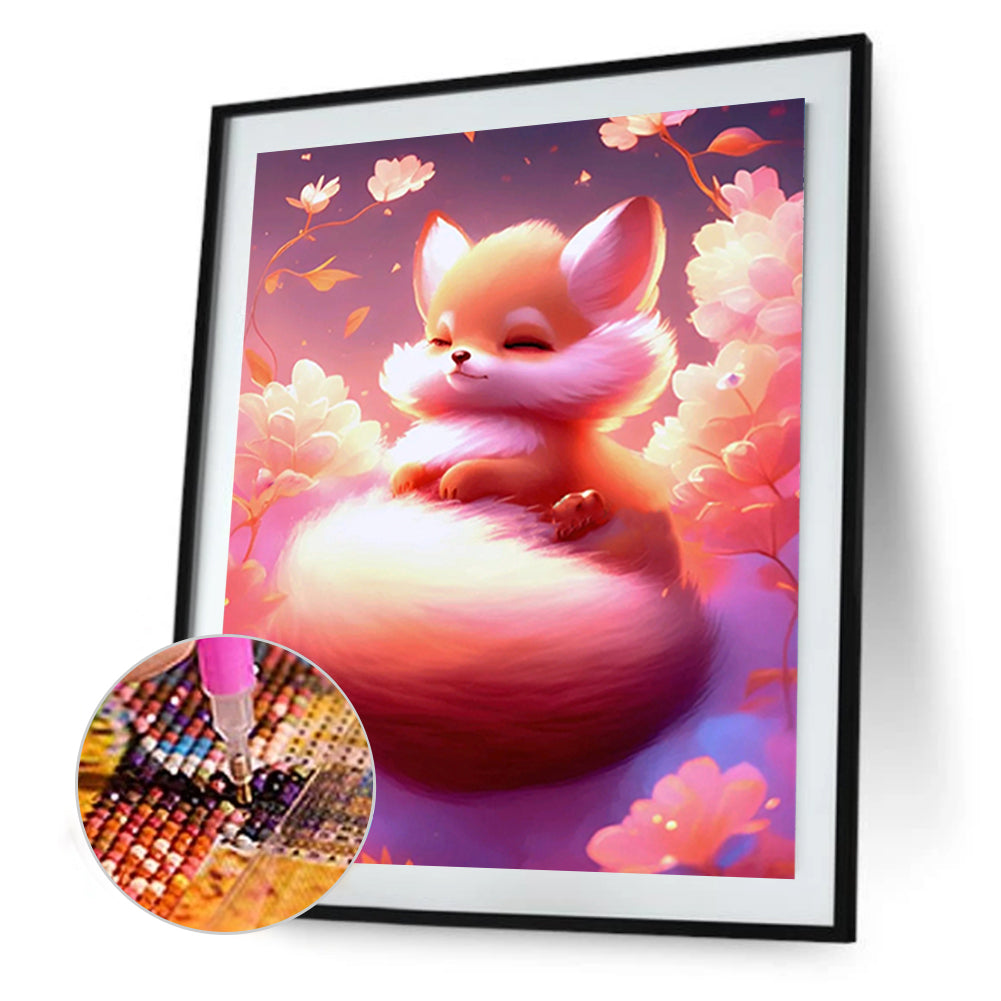 Fantasy Pink Fox - Full Round Drill Diamond Painting 30*40CM