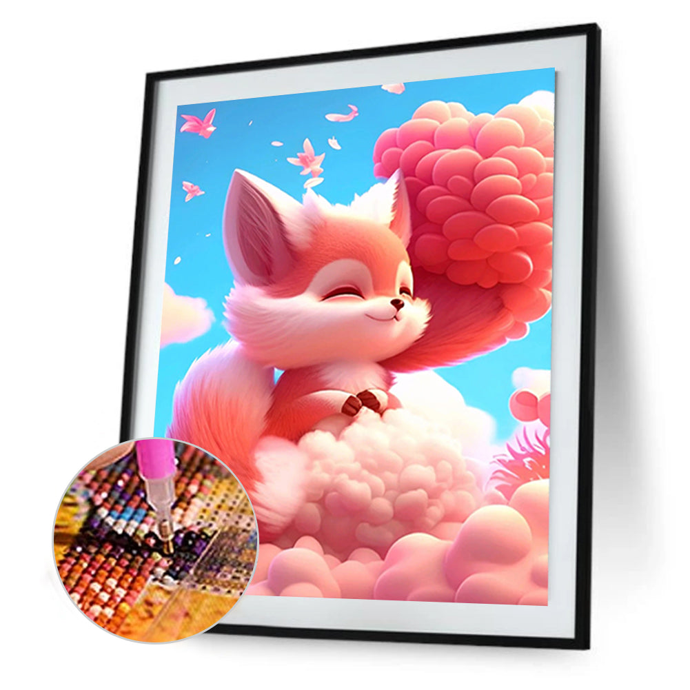 Fantasy Pink Fox - Full Round Drill Diamond Painting 30*40CM