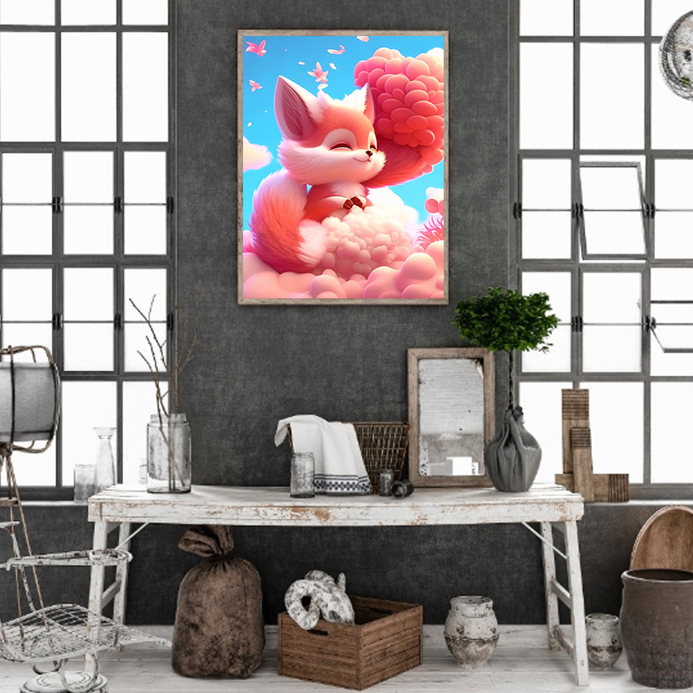 Fantasy Pink Fox - Full Round Drill Diamond Painting 30*40CM