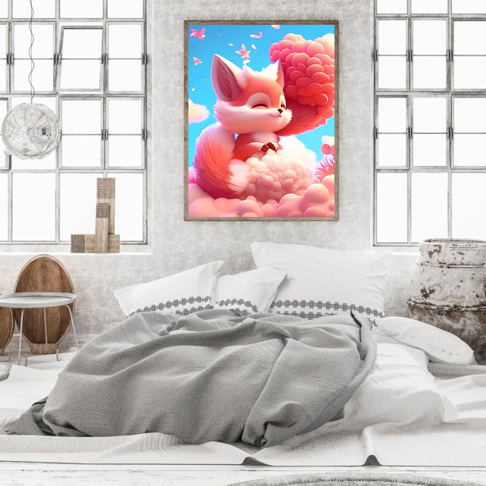 Fantasy Pink Fox - Full Round Drill Diamond Painting 30*40CM