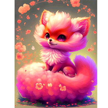 Fantasy Pink Fox - Full Round Drill Diamond Painting 30*40CM