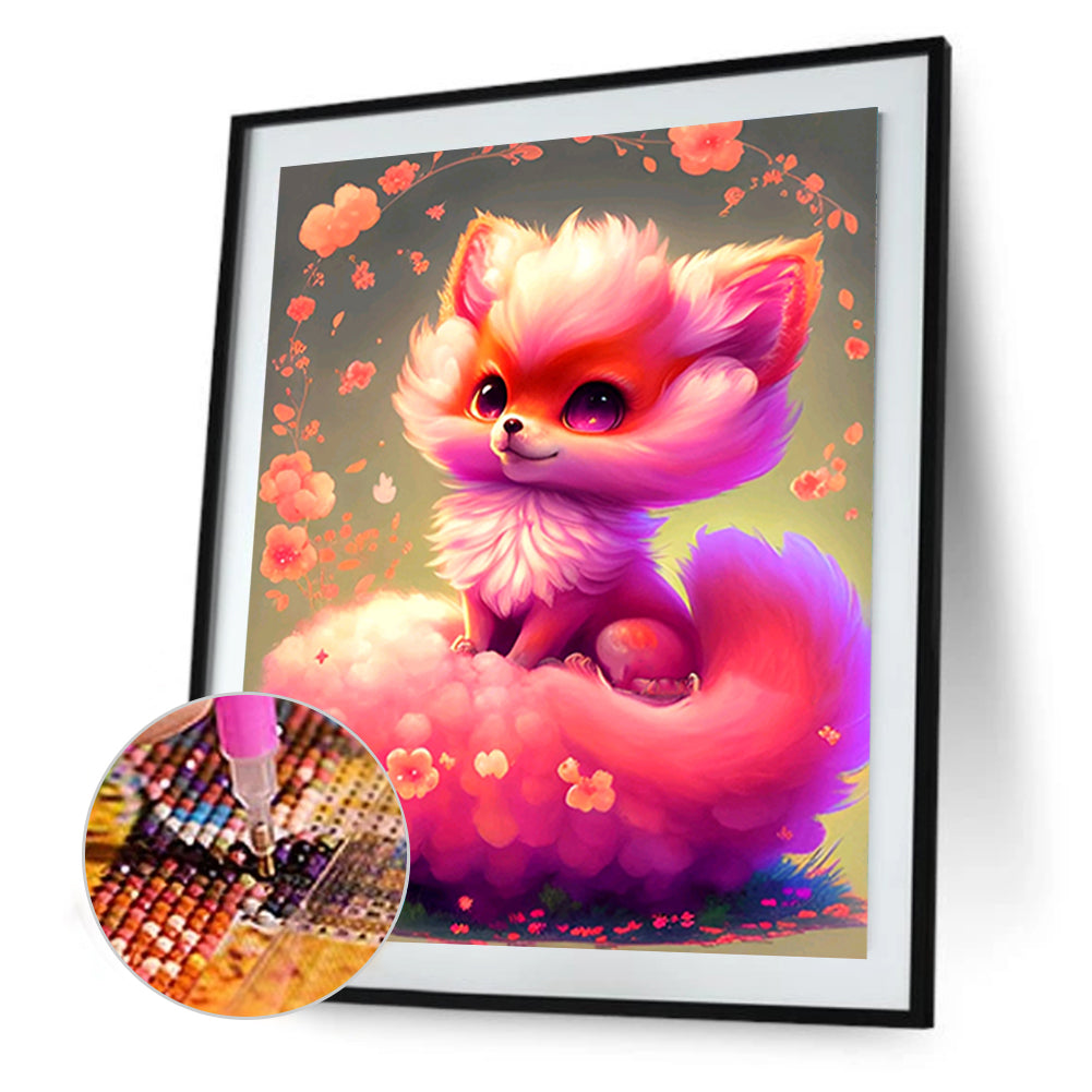 Fantasy Pink Fox - Full Round Drill Diamond Painting 30*40CM