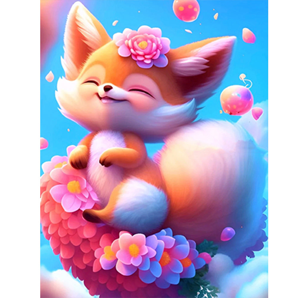 Fantasy Pink Fox - Full Round Drill Diamond Painting 30*40CM