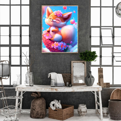 Fantasy Pink Fox - Full Round Drill Diamond Painting 30*40CM