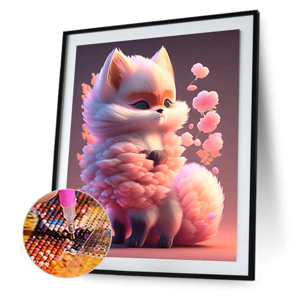 Fantasy Pink Fox - Full Round Drill Diamond Painting 30*40CM