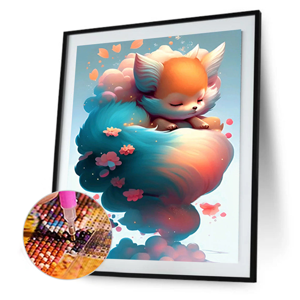 Fantasy Pink Fox - Full Round Drill Diamond Painting 30*40CM