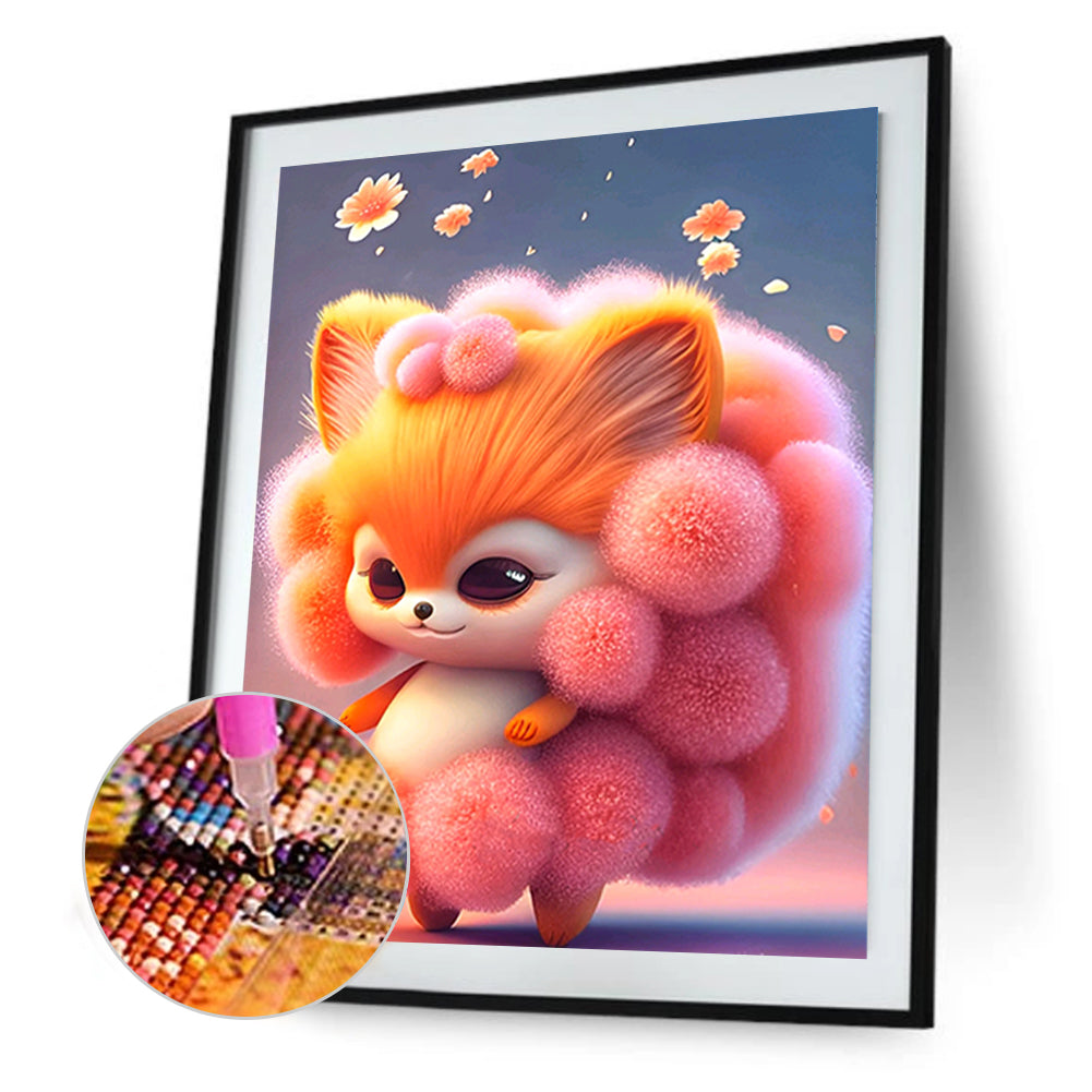 Fantasy Pink Fox - Full Round Drill Diamond Painting 30*40CM