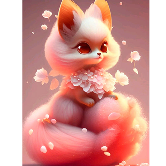 Fantasy Pink Fox - Full Round Drill Diamond Painting 30*40CM