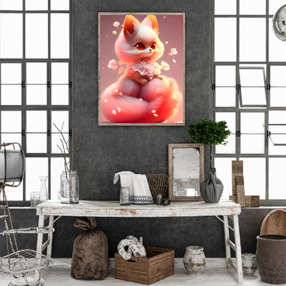 Fantasy Pink Fox - Full Round Drill Diamond Painting 30*40CM