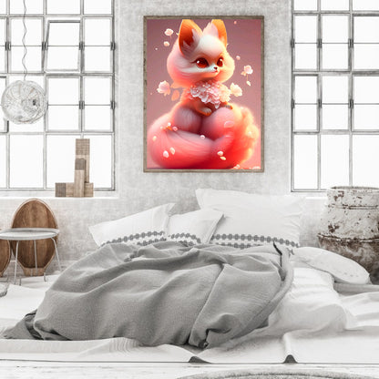 Fantasy Pink Fox - Full Round Drill Diamond Painting 30*40CM