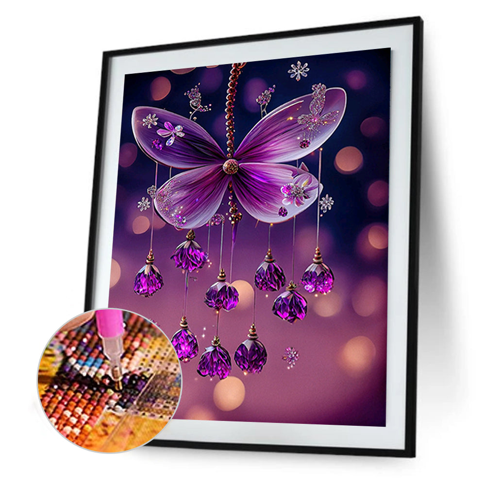 Dream Butterfly Wind Chimes - Full Round Drill Diamond Painting 30*40CM