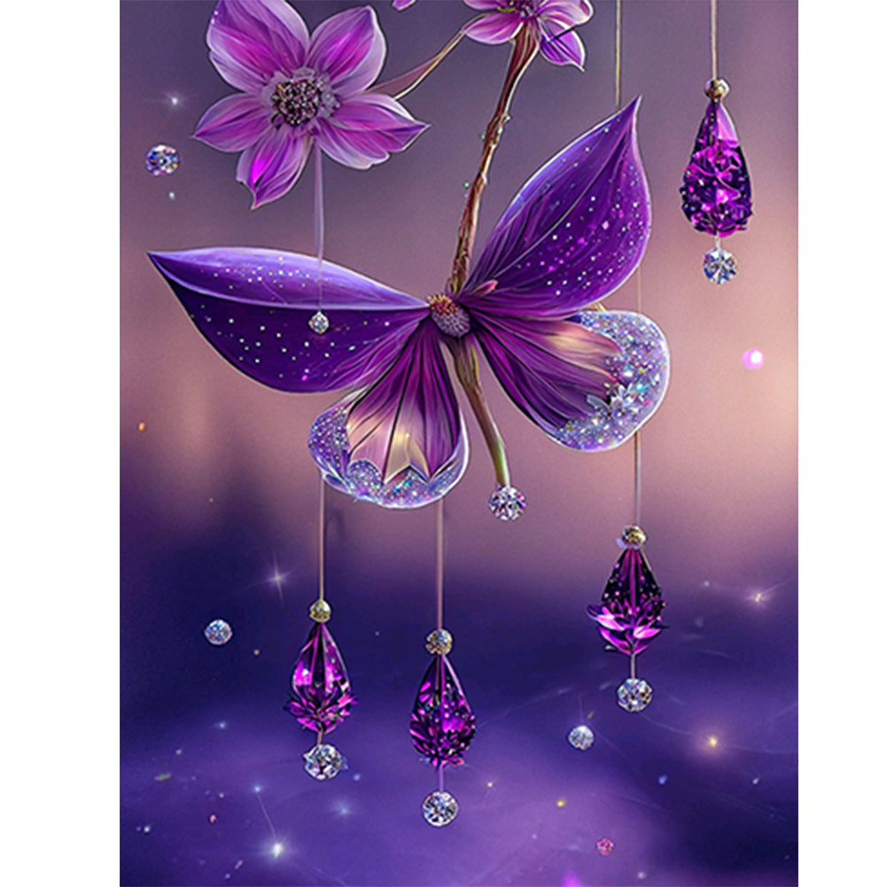 Dream Butterfly Wind Chimes - Full Round Drill Diamond Painting 30*40CM