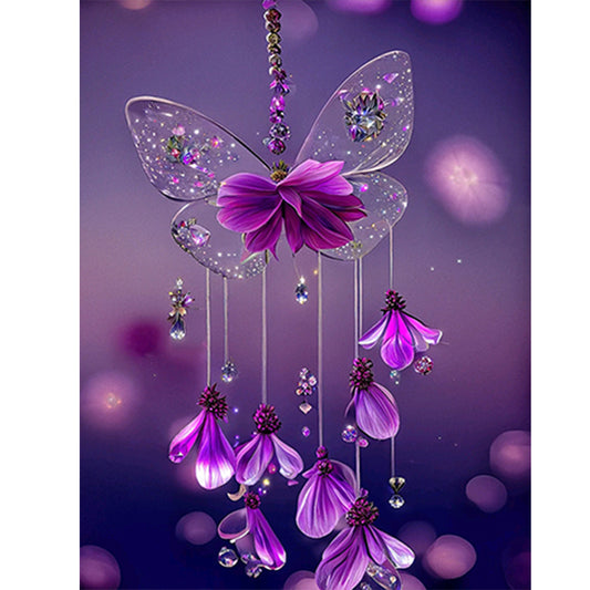 Dream Butterfly Wind Chimes - Full Round Drill Diamond Painting 30*40CM