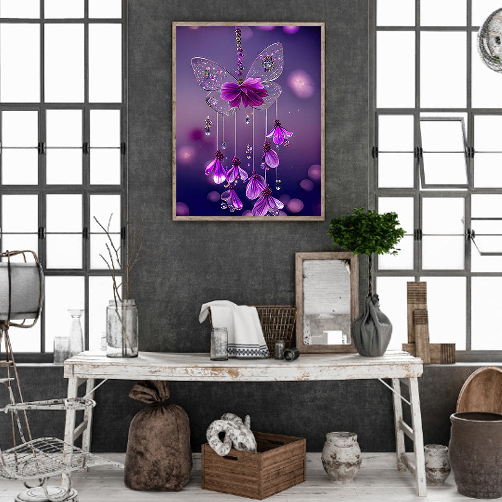 Dream Butterfly Wind Chimes - Full Round Drill Diamond Painting 30*40CM