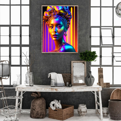 Colorful Indian Woman - Full Round Drill Diamond Painting 30*40CM