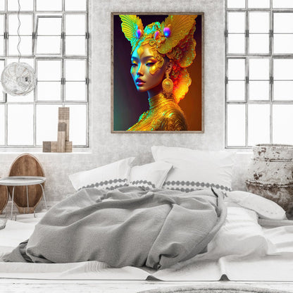 Colorful Indian Woman - Full Round Drill Diamond Painting 30*40CM