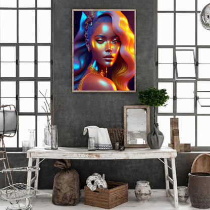 Colorful Indian Woman - Full Round Drill Diamond Painting 30*40CM