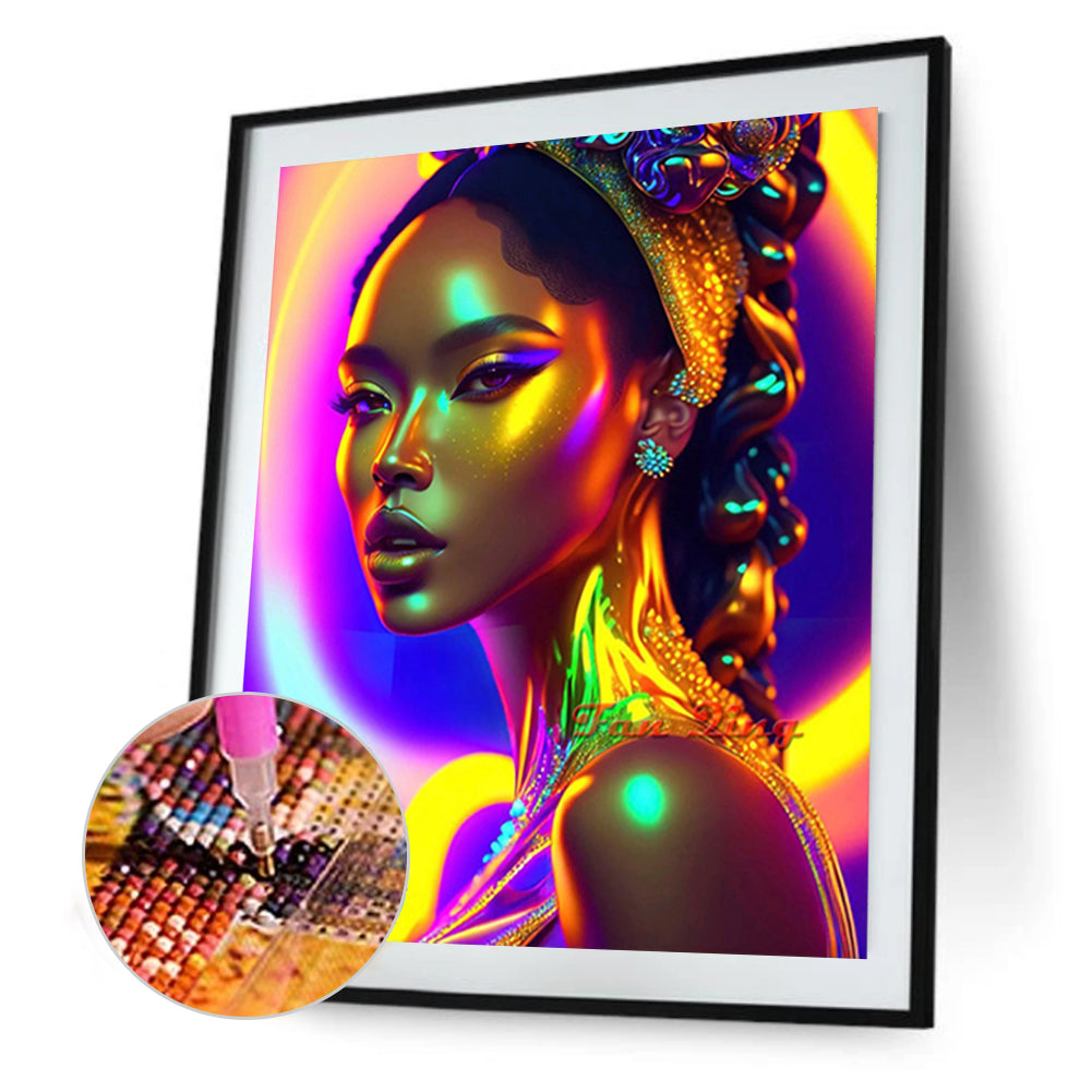 Colorful Indian Woman - Full Round Drill Diamond Painting 30*40CM