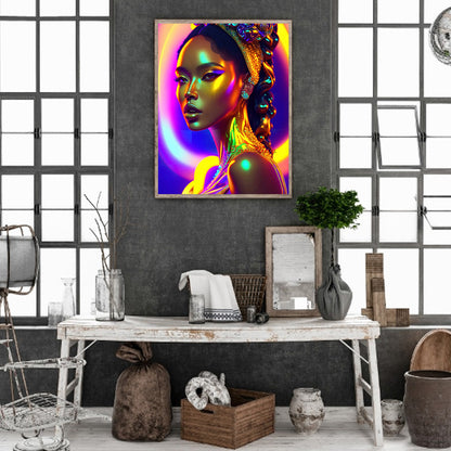 Colorful Indian Woman - Full Round Drill Diamond Painting 30*40CM