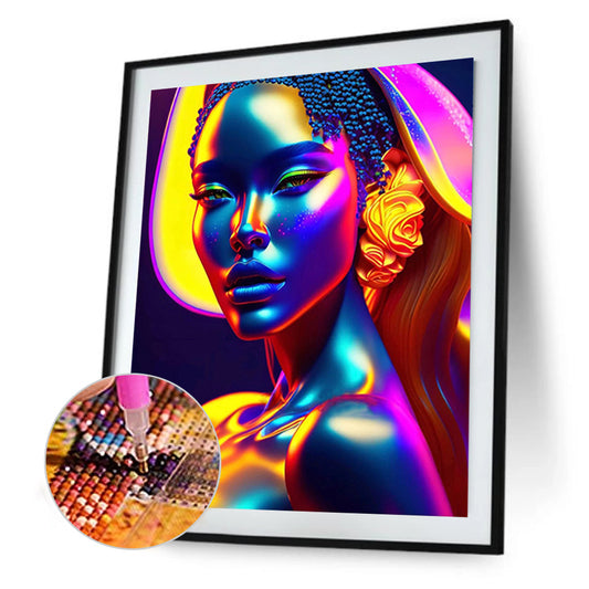 Colorful Indian Woman - Full Round Drill Diamond Painting 30*40CM