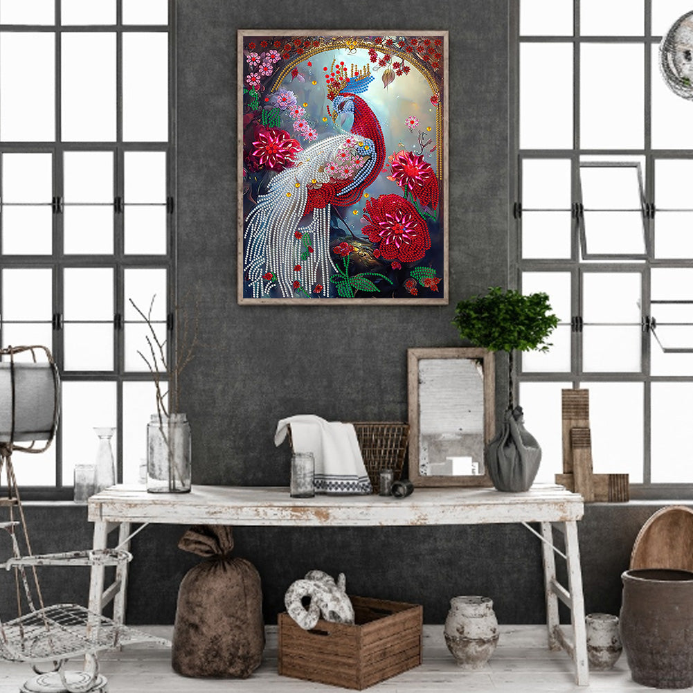 Gorgeous Peacock - Special Shaped Drill Diamond Painting 30*40CM